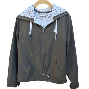 Mickey Hoodie Walt Disney World Light Jacket Zip Close Mickey Mouse Lined Black